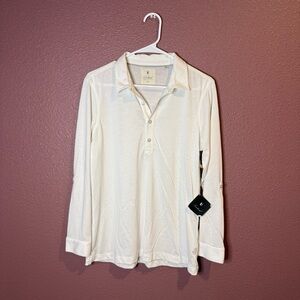 Linksoul NWT White Women’s XL Long Sleeve Polo